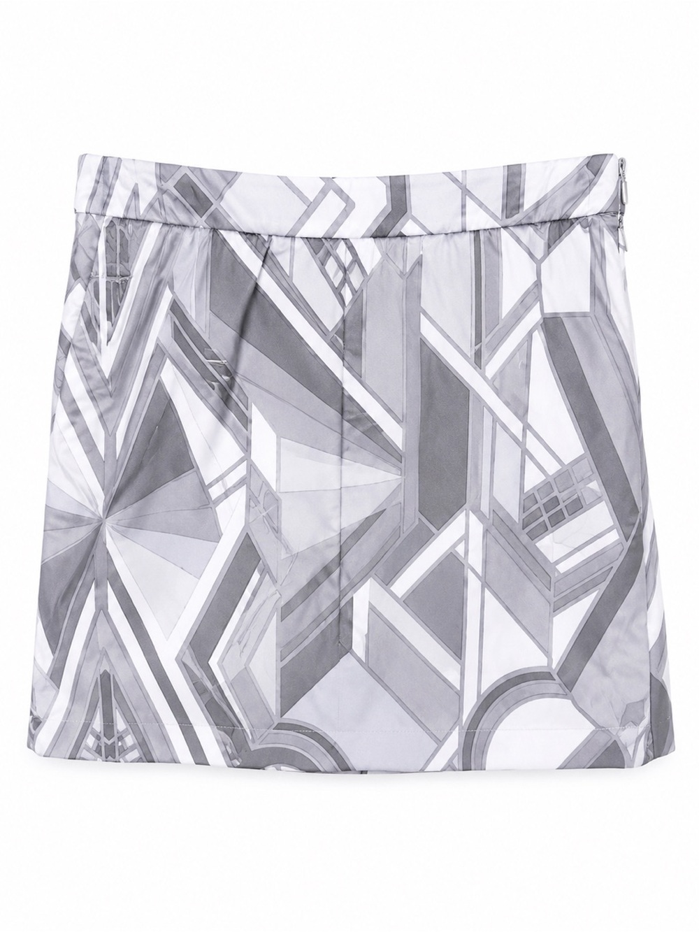 Polo by Ralph Lauren Gray & White Geometric Mini Skirt